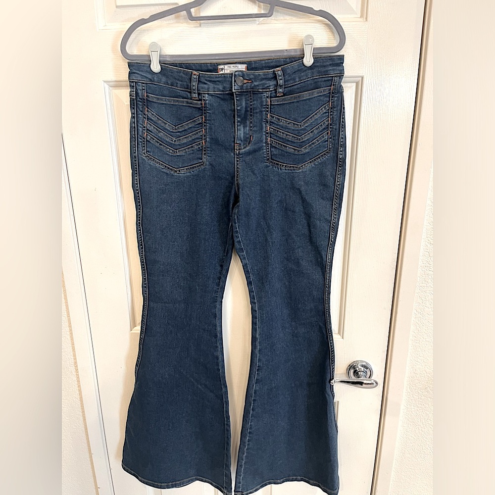 Free People Stella Blue Flare Jeans - Picture 7 of 16